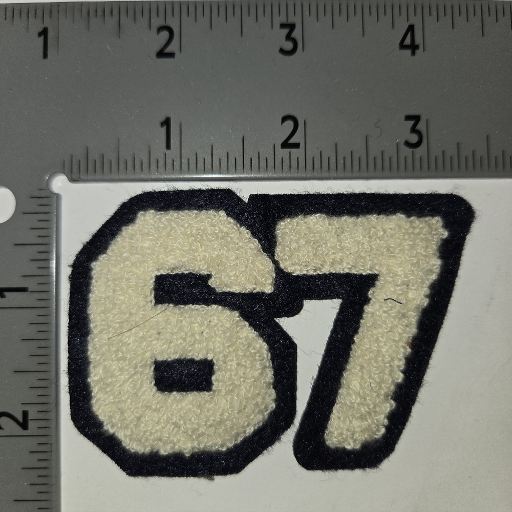 Polo Ralph Lauren Patches Blue and White 67 Number Patch